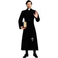 Adulte prêtre pasteur ministre Costume hommes missionnaires religieux clérigo Costumes carnaval pourim Mardi Gras Vocaloid Cosplay