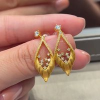silver 925 inlaid exquisite broken diamonds brushed feather earrings for women Luxurious earring long wedding jewelry gifts