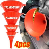 4pcs Car Stem Funnel Gasoline Oil Fuel Filling Tool Anti-splash Plastic Funnel Motorcycle Refueling Tools Auto Accessories