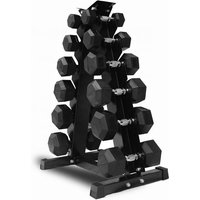 15kg Portable Steel Hex Rubber Dumbbell Set for Body Fitness-Durable Comfortable Handle Blackpromote sales