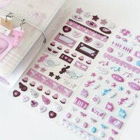 WAKAWAKA Deco Stickers for Scrapbooking Cute Keluli Moment Pink Wing Star Decorative Stickers Diy Phone Luggage Motorcycle