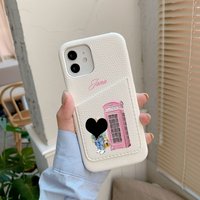 Personalised Customized Name Leather Case For iPhone 16 15 14 13 12 11 Pro Max Initials Letters kafr saya Cover 13 14 15 Pro Max