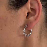 Personality Gothic Stainless Steel Circle Thorns Hoop Earrings for Women Street Punk Hip-hop Earrings Jewelry Accessories Gifts