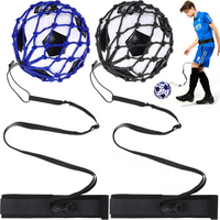 1Pc Youth Football Self Trainer Kick Net Pocket Professional Outdoor Ball Sport Solid Nylon Mesh Bag Soccer/Basketball Carry Bag