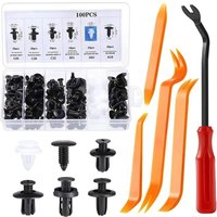 100PCS Car Plastic Clip Set, Push Pin Retainers for Door Panel, Bumper & Mudguard, Universal Auto Fastener Kit