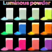 12 Colors/6 Colors of Glow-In-The-Dark Powder, 5 Grams Per Color, DIY Epoxy Resin Kit - Bright and Shiny Effect, Suitable for Handmade Jewelry and Crafting | No Power Supply Required | Glowing