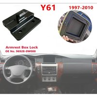 For Nissan Patrol Y61 Armrest Box Latch Armrest Box Lock Black ABS Safari Y61 Armrest Box Latch Original Part OE No. 96928-0W000