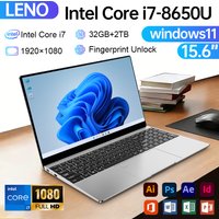 New 15.6" Portable Laptop Intel Core i7-8650U Windows 11 Pro Office Laptop 32GB RAM 2TB SSD for Gaming Notebook 5000mAh
