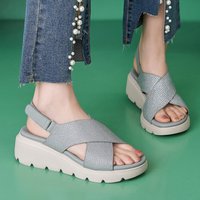 New 2026 Thick-Soled Sandals, Lightweight Non-Slip Comfortable Casual Sports Velcro Mother's Shoes, Middle-Aged Elderly Summer