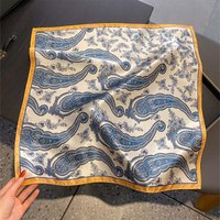 Luxury Brand 100% Natural Silk Scarf Women Design Small Square Shawl Hair Ribbon Headband Fashion Neckerchief Bandana