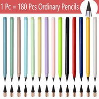 2 Pencils + 6 Tips Eternal Pencil Unlimited Writing Replaceable Pencil Tip Erasable Pencil Stationery School Supplies