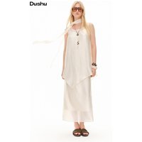 DUSHU 2026 Summer Lightweight Sheer Mesh Overlay & Slip Dress, Breathable Two Piece Set for Quiet Luxury Summer Inclusive Sizing