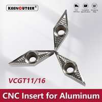 VCGT 110302 VCGT 110304 VCGT 160402 VCGT 160404 VCGT 160408 Insert en carbure d'aluminium pour outil de tournage externe SVJCR, pièces de tour CNC