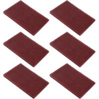 6Pcs Scotch Brite 7447 Very Fine Grade General Purpose Sanding Hand Pads 200 X 125mm / 8' X 5' Red
