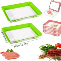 Creative Food Preservation Tray Reusable Stackable Food Tray Safety Plastic Meat Refrigerator Storage Tray Kitchen Tools