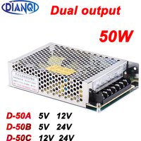 Dual output ac dc converter switching power supply 50W D-50A 5V 12V power suply D-50B 5V 24V D-50C 12V 24V