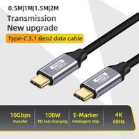 USB C 3.1 Gen2 10Gbps Extension Cable PD 100W Type C To Type C Fast Charging Data Cord For MacBook Air Pro 4K 60Hz Video Cable