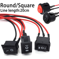 5Pcs Mini Rocker Switch 12V ON OFF Switch with Wire 6A/250V 10A/125V Toggle Switch for Car Boat Automotive RV Black