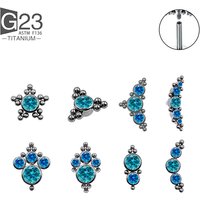 Earrings For Women Piercing Body Jewelry Luxury Blue Zircon ASTM F136 Titanium 16G Body Helix Piercing Septum Ear Dilations