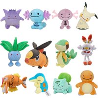 Pokemon Plush Toy Mew Wooper Poliwhirl Ditto Smoliv Oddish Cyndaquil Bulbasaur 10-25CM Anime Stuffed Doll Great Birthday Gift