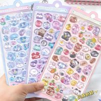 3D Stereo Embossed Fun Stickers Decorative Journal Stickers Creative Crystal Diamond Bubble Stickers