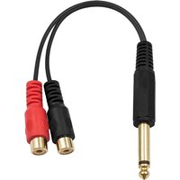 1pc 6.35mm 1/4" TS Mono Male To 2 RCA Female Splitter Audio Adapter Extension Cable for AV Receiver Mixer Speaker Amp Subwoofer