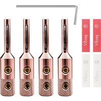 Connecteur banane Viborg VB401 en cuivre rouge pur de haute qualité, 4MM, pour câble de haut-parleur, 4 pièces