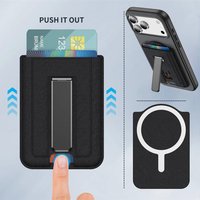 Magsafe Magnetic PU Leather Wallet, For Phone 17 16 15 14 13 12 Pro Max Fashion Card Holder Multi-functional Fold Stand Card Bag