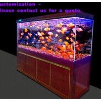 custom.6ft 220 Gallon 19mm Ultra Glass Large Saltwater Aquarium Fish With Cabinet and Acrylic Sump