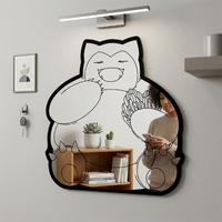 Cute Snorlax Outline Wall Hanging Mirror, Hot Aesthetic Gaming Room Decor, Unique Mirror for Teen Pokemon Fans