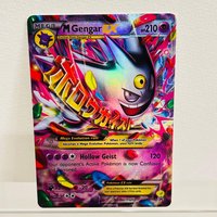 Pokemon Mega Gengar EX XY166 English Card Holographic Foil Texture DIY Premium Anime Collection Card