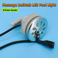47mm Multicolor LED Bathtub Air Nozzle with ABS Chromed Cover Plastic Base - Spa Massage LED Light Air Spraying Nozzle for Batht