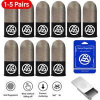 1-5 Pair Luminous Fingertips Breathable Game Finger Sleeve Finger Cots Touch Screen Thumb Gloves for PUBG Mobile Gaming