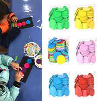 100pcs Plastic Counting Chips Colored Round Addition Subtraction Operation Teaching Tool Board Games Tokens Bingo Markers
