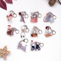 1/10Pcs Disney Ratatouille Remy Skinner Cute Keychain Accessories Acrylic Charms Pendant For Bag Key Holder Backpack Decoration