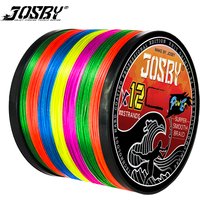 JOSBY nouveau 12 brins tressé cordon PE 1000/500/300/100M Durable résistant à l'usure mer eau salée carpe ligne de pêche 25-120LB Pesca