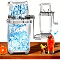 Manual Hand-Cranked Ice Crusher Portable Shaved Ice Machine for Slushies Cocktails Smoothies Frozen Drinks Kitchen Gadget Bar