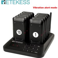 Retekess TD157S Wireless Calling System Pager Restaurant Buzzer Beeper Bell Receivers Coasters For Food Truck Cafe Bar Clinic