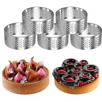 5/8/12/16/20CM Stainless Steel Perforated Round Tart Mol French Flan Ring Baking Mold With Holes Breathable Baking Tool For Past