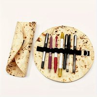 Vibrant Canvas Pancake Burrito Pencil Bag - Portable Stationery Case with Storage Design - Durable, Water-Resistant