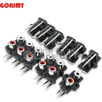 2PCS PCB Mount Stereo Audio Video Jack RCA-213 RCA-413 RCA-613 Lotus Seat 2 4 6 Bit/hole AV-8.4-13 Shielded Audio Ports