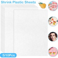 5-10Pcs Shrink Plastic Sheets A5 Shrinky Paper Sheet Heat Shrink Plastic Film Sheets Shrinky Art Paper Frosted Shrinky Sheets