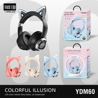 Wireless Bluetooth Headset True Wireless Headphones Foldable Stereo Earbuds RGB Light Cute Cat As Gift for Girls Earphones Wired