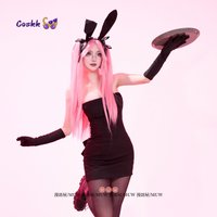 Anime Alien stage Cosplay Mizi Costume Bunny Girl Third Anniversary Rabbit Cafe Dress Black Gown Role Play Women Halloween Dress