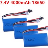 7.4V 4000mAh 18650 SM-2P Li-ion Battery for WPL MN99S D90 U12A S033g Q1 H101 Parts 7.4V Battery Rc Boats Cars Tanks Drones Parts