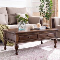 American country solid wood coffee table with double drawers simple locker living room side table small apartment furniture asse