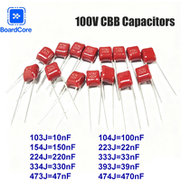 20/40pcs CBB Polypropylene Film Capacitor 10nf-470nf (103-474)100V Capacitor Kit 10NF 22NF 47NF 100NF 150NF 220NF 330NF 470NF