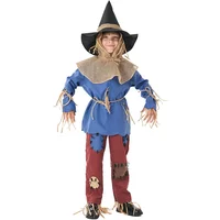 Child Kids Puppet Scarecrow Costume for Boys Girls Blue Top Pants Set Fantasia Halloween Stage Fancy Dress UY3422