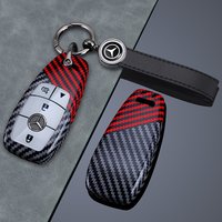 Carbon Fiber Car Key Case Cover Holder Shell For Mercedes Benz A C E S G Class GLC CLE CLA GLB GLS W177 W205 W213 W222 X167 AMG