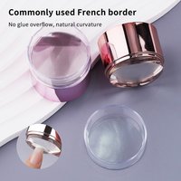 HOT! French Nail Art Stamper With A Nail Scraper Silicone Clear Head Nail Mold Stamping Template For DIY Manicure